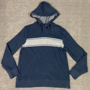 Faherty Legend Sweater Hoodie Men's Medium Blue Surf Stripe Hooded Sweatshirt